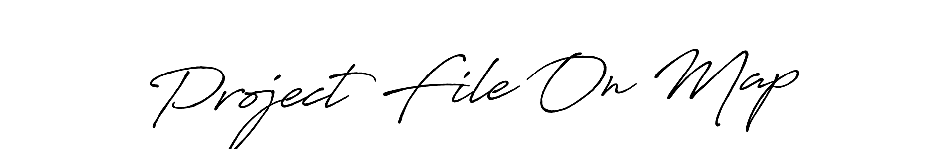 Create a beautiful signature design for name Project File On Map. With this signature (Antro_Vectra_Bolder) fonts, you can make a handwritten signature for free. Project File On Map signature style 7 images and pictures png