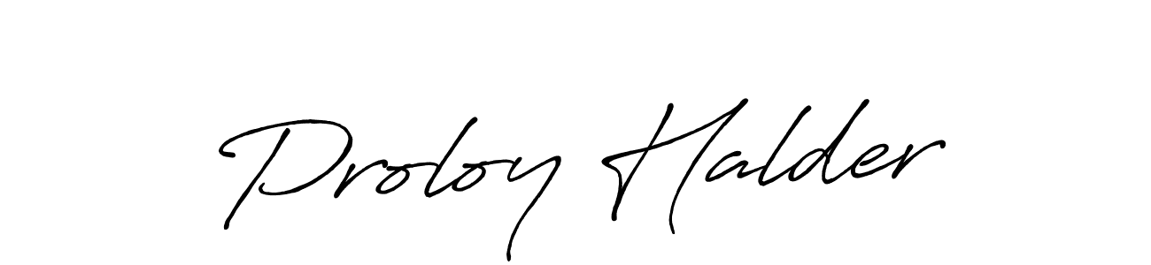 Make a beautiful signature design for name Proloy Halder. With this signature (Antro_Vectra_Bolder) style, you can create a handwritten signature for free. Proloy Halder signature style 7 images and pictures png