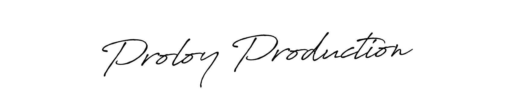 How to make Proloy Production name signature. Use Antro_Vectra_Bolder style for creating short signs online. This is the latest handwritten sign. Proloy Production signature style 7 images and pictures png