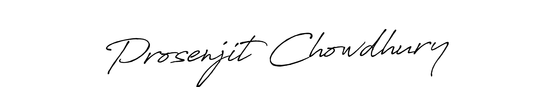 Create a beautiful signature design for name Prosenjit Chowdhury. With this signature (Antro_Vectra_Bolder) fonts, you can make a handwritten signature for free. Prosenjit Chowdhury signature style 7 images and pictures png