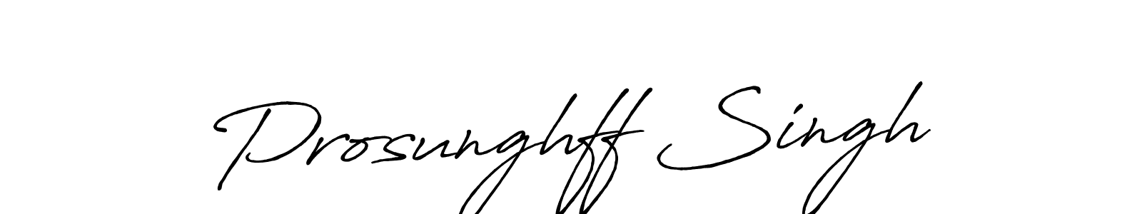 Use a signature maker to create a handwritten signature online. With this signature software, you can design (Antro_Vectra_Bolder) your own signature for name Prosunghff Singh. Prosunghff Singh signature style 7 images and pictures png
