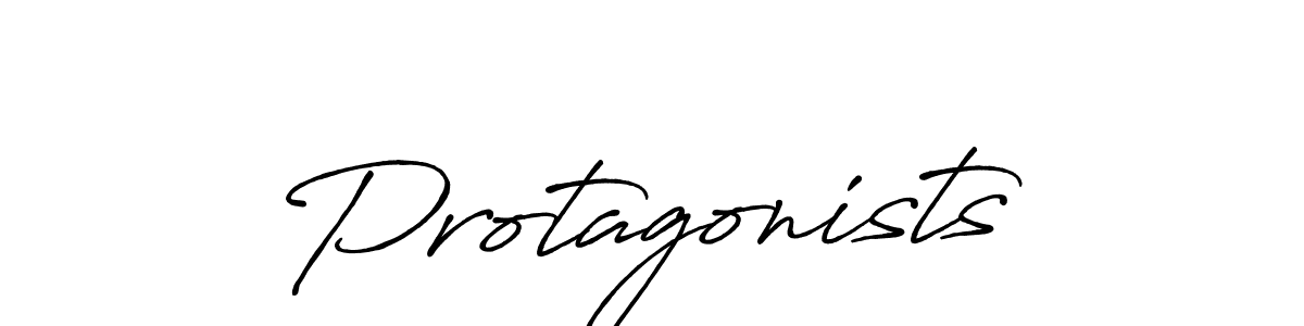 Make a beautiful signature design for name Protagonists. With this signature (Antro_Vectra_Bolder) style, you can create a handwritten signature for free. Protagonists signature style 7 images and pictures png