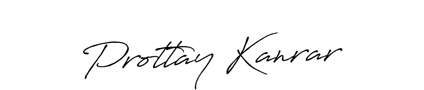 Make a beautiful signature design for name Prottay Kanrar. With this signature (Antro_Vectra_Bolder) style, you can create a handwritten signature for free. Prottay Kanrar signature style 7 images and pictures png