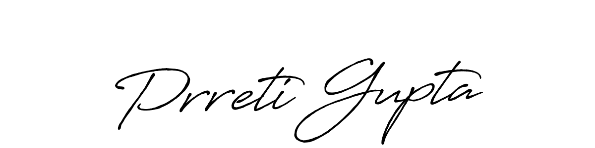 Prreti Gupta stylish signature style. Best Handwritten Sign (Antro_Vectra_Bolder) for my name. Handwritten Signature Collection Ideas for my name Prreti Gupta. Prreti Gupta signature style 7 images and pictures png