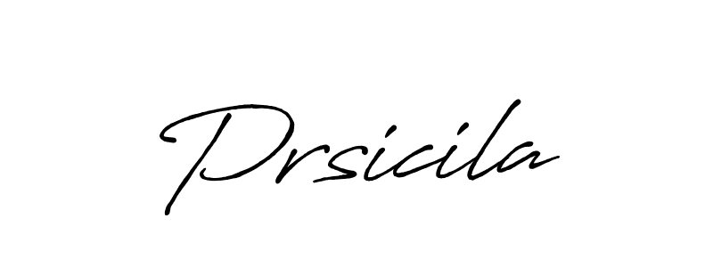 How to make Prsicila name signature. Use Antro_Vectra_Bolder style for creating short signs online. This is the latest handwritten sign. Prsicila signature style 7 images and pictures png