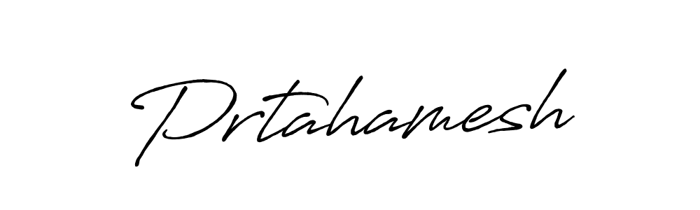 The best way (Antro_Vectra_Bolder) to make a short signature is to pick only two or three words in your name. The name Prtahamesh include a total of six letters. For converting this name. Prtahamesh signature style 7 images and pictures png