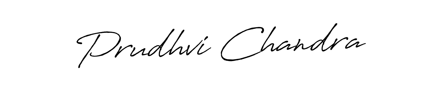 Create a beautiful signature design for name Prudhvi Chandra. With this signature (Antro_Vectra_Bolder) fonts, you can make a handwritten signature for free. Prudhvi Chandra signature style 7 images and pictures png