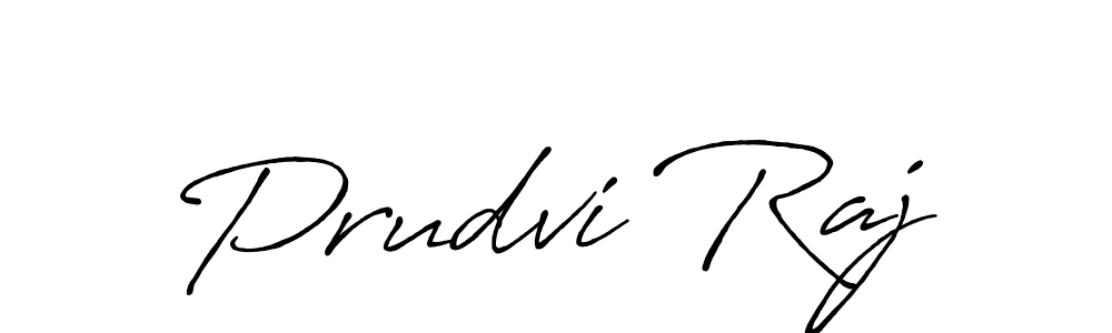 Use a signature maker to create a handwritten signature online. With this signature software, you can design (Antro_Vectra_Bolder) your own signature for name Prudvi Raj. Prudvi Raj signature style 7 images and pictures png