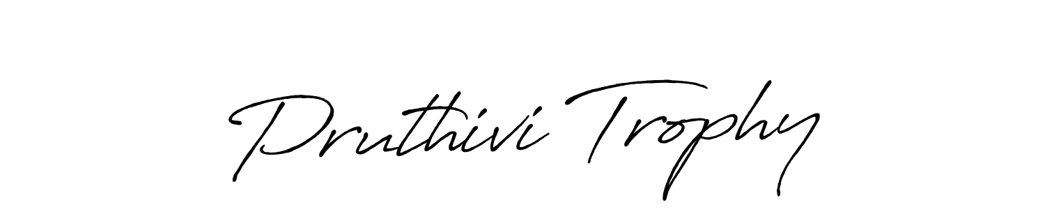 Pruthivi Trophy stylish signature style. Best Handwritten Sign (Antro_Vectra_Bolder) for my name. Handwritten Signature Collection Ideas for my name Pruthivi Trophy. Pruthivi Trophy signature style 7 images and pictures png