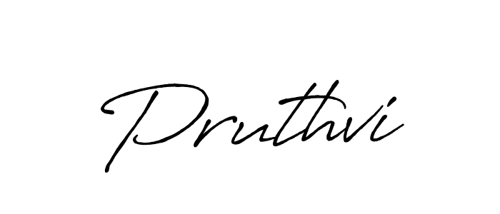 Make a beautiful signature design for name Pruthvi. With this signature (Antro_Vectra_Bolder) style, you can create a handwritten signature for free. Pruthvi signature style 7 images and pictures png