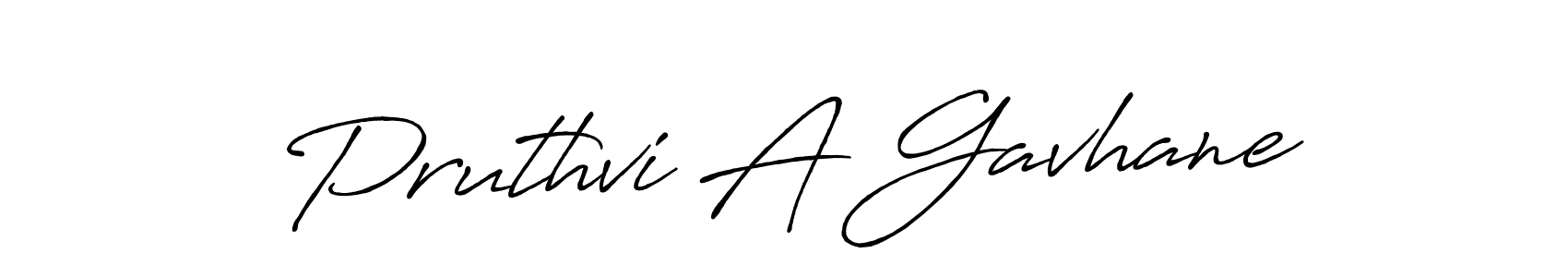 Create a beautiful signature design for name Pruthvi A Gavhane. With this signature (Antro_Vectra_Bolder) fonts, you can make a handwritten signature for free. Pruthvi A Gavhane signature style 7 images and pictures png
