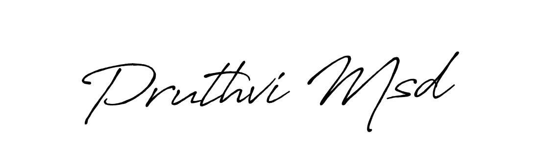 It looks lik you need a new signature style for name Pruthvi Msd. Design unique handwritten (Antro_Vectra_Bolder) signature with our free signature maker in just a few clicks. Pruthvi Msd signature style 7 images and pictures png