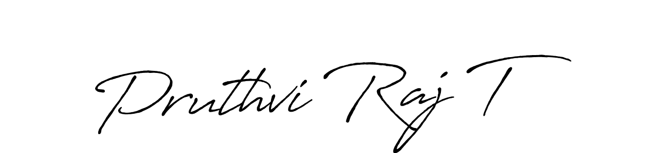 Make a beautiful signature design for name Pruthvi Raj T. With this signature (Antro_Vectra_Bolder) style, you can create a handwritten signature for free. Pruthvi Raj T signature style 7 images and pictures png