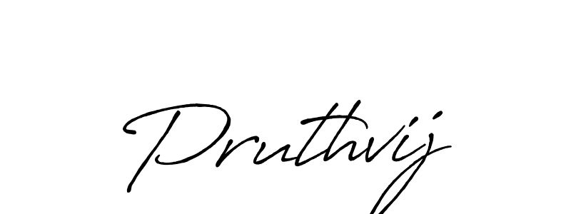 Use a signature maker to create a handwritten signature online. With this signature software, you can design (Antro_Vectra_Bolder) your own signature for name Pruthvij. Pruthvij signature style 7 images and pictures png