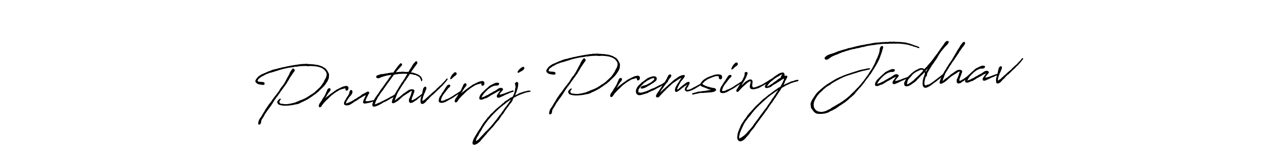 Use a signature maker to create a handwritten signature online. With this signature software, you can design (Antro_Vectra_Bolder) your own signature for name Pruthviraj Premsing Jadhav. Pruthviraj Premsing Jadhav signature style 7 images and pictures png