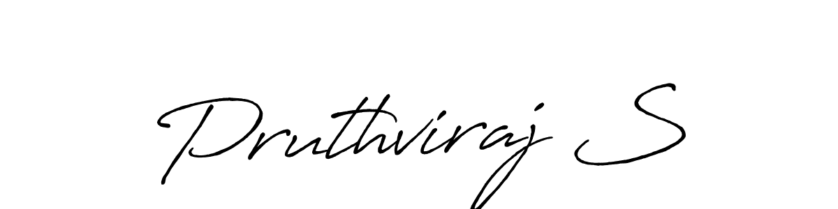 Make a beautiful signature design for name Pruthviraj S. With this signature (Antro_Vectra_Bolder) style, you can create a handwritten signature for free. Pruthviraj S signature style 7 images and pictures png
