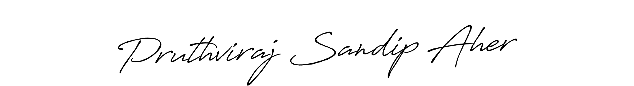 Make a beautiful signature design for name Pruthviraj Sandip Aher. With this signature (Antro_Vectra_Bolder) style, you can create a handwritten signature for free. Pruthviraj Sandip Aher signature style 7 images and pictures png
