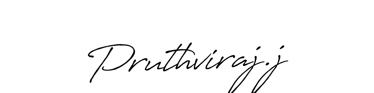 Make a beautiful signature design for name Pruthviraj.j. With this signature (Antro_Vectra_Bolder) style, you can create a handwritten signature for free. Pruthviraj.j signature style 7 images and pictures png