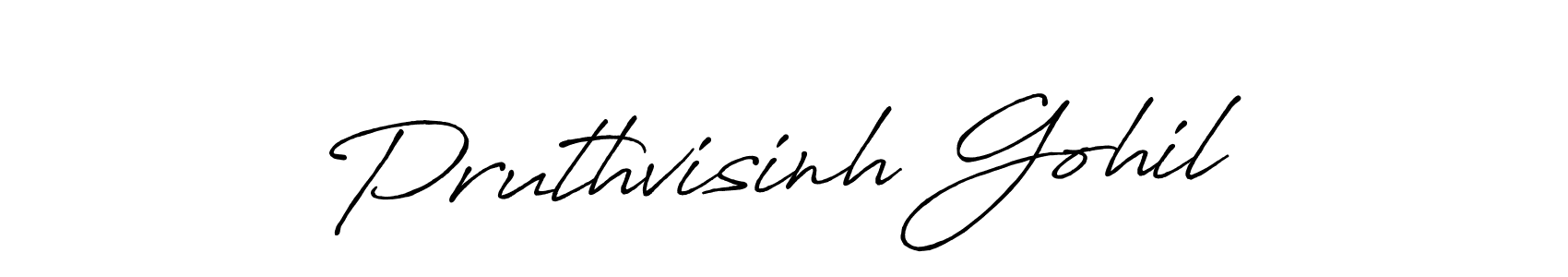 How to make Pruthvisinh Gohil name signature. Use Antro_Vectra_Bolder style for creating short signs online. This is the latest handwritten sign. Pruthvisinh Gohil signature style 7 images and pictures png