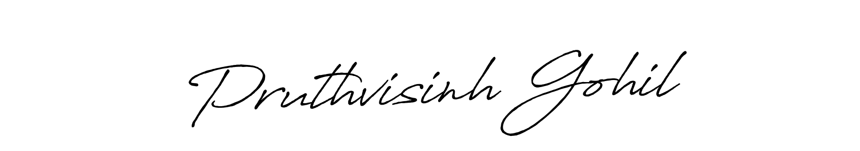 How to make Pruthvisinh Gohil name signature. Use Antro_Vectra_Bolder style for creating short signs online. This is the latest handwritten sign. Pruthvisinh Gohil signature style 7 images and pictures png