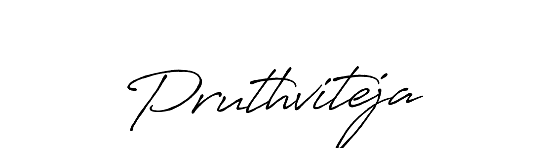The best way (Antro_Vectra_Bolder) to make a short signature is to pick only two or three words in your name. The name Pruthviteja include a total of six letters. For converting this name. Pruthviteja signature style 7 images and pictures png