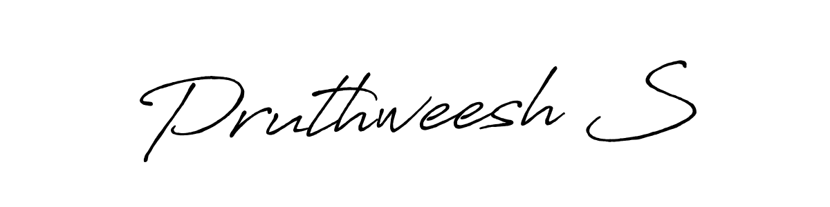 Pruthweesh S stylish signature style. Best Handwritten Sign (Antro_Vectra_Bolder) for my name. Handwritten Signature Collection Ideas for my name Pruthweesh S. Pruthweesh S signature style 7 images and pictures png