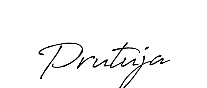 Use a signature maker to create a handwritten signature online. With this signature software, you can design (Antro_Vectra_Bolder) your own signature for name Prutuja. Prutuja signature style 7 images and pictures png