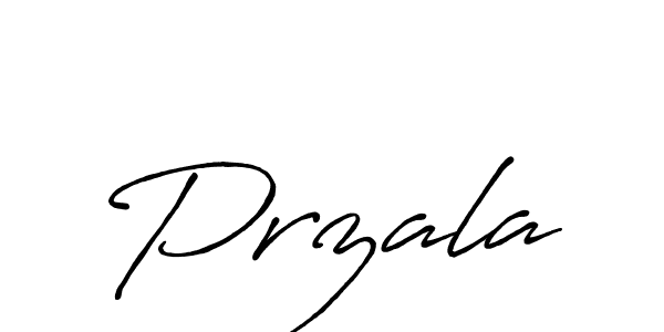 Przala stylish signature style. Best Handwritten Sign (Antro_Vectra_Bolder) for my name. Handwritten Signature Collection Ideas for my name Przala. Przala signature style 7 images and pictures png