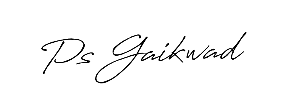 Create a beautiful signature design for name Ps Gaikwad. With this signature (Antro_Vectra_Bolder) fonts, you can make a handwritten signature for free. Ps Gaikwad signature style 7 images and pictures png