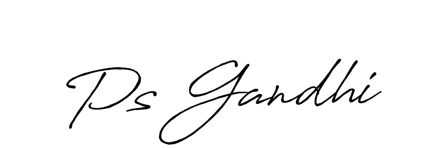 Ps Gandhi stylish signature style. Best Handwritten Sign (Antro_Vectra_Bolder) for my name. Handwritten Signature Collection Ideas for my name Ps Gandhi. Ps Gandhi signature style 7 images and pictures png