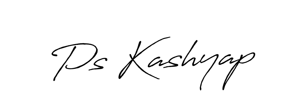 How to make Ps Kashyap name signature. Use Antro_Vectra_Bolder style for creating short signs online. This is the latest handwritten sign. Ps Kashyap signature style 7 images and pictures png