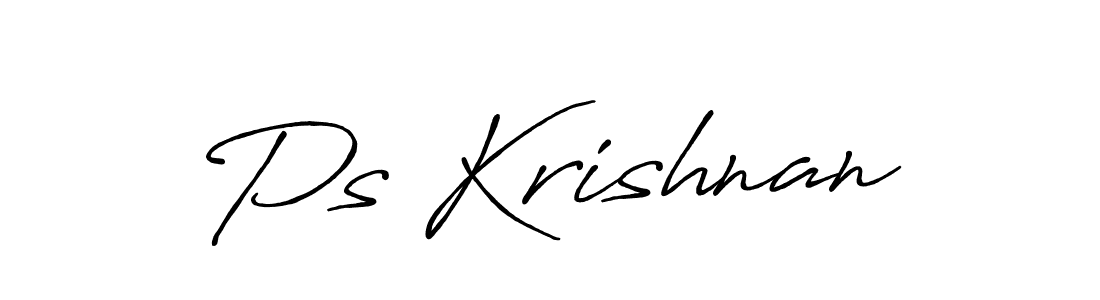 Also we have Ps Krishnan name is the best signature style. Create professional handwritten signature collection using Antro_Vectra_Bolder autograph style. Ps Krishnan signature style 7 images and pictures png