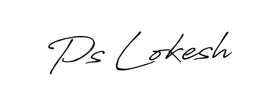 Create a beautiful signature design for name Ps Lokesh. With this signature (Antro_Vectra_Bolder) fonts, you can make a handwritten signature for free. Ps Lokesh signature style 7 images and pictures png