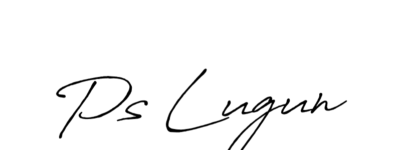 How to make Ps Lugun name signature. Use Antro_Vectra_Bolder style for creating short signs online. This is the latest handwritten sign. Ps Lugun signature style 7 images and pictures png