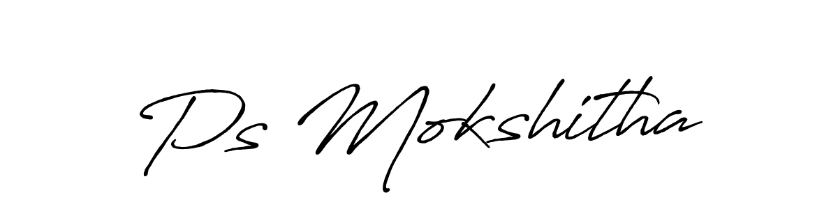 Create a beautiful signature design for name Ps Mokshitha. With this signature (Antro_Vectra_Bolder) fonts, you can make a handwritten signature for free. Ps Mokshitha signature style 7 images and pictures png