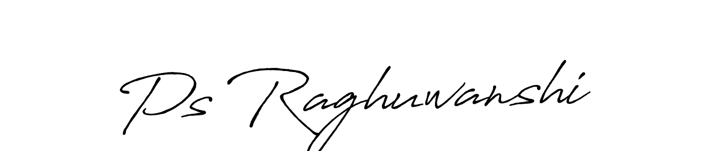 This is the best signature style for the Ps Raghuwanshi name. Also you like these signature font (Antro_Vectra_Bolder). Mix name signature. Ps Raghuwanshi signature style 7 images and pictures png