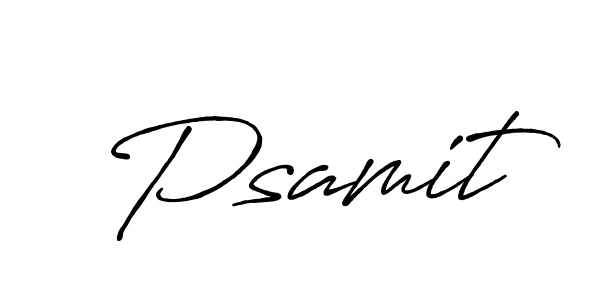 Use a signature maker to create a handwritten signature online. With this signature software, you can design (Antro_Vectra_Bolder) your own signature for name Psamit. Psamit signature style 7 images and pictures png