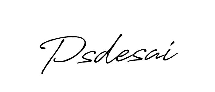 Design your own signature with our free online signature maker. With this signature software, you can create a handwritten (Antro_Vectra_Bolder) signature for name Psdesai. Psdesai signature style 7 images and pictures png