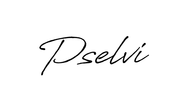 Use a signature maker to create a handwritten signature online. With this signature software, you can design (Antro_Vectra_Bolder) your own signature for name Pselvi. Pselvi signature style 7 images and pictures png