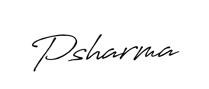 How to make Psharma signature? Antro_Vectra_Bolder is a professional autograph style. Create handwritten signature for Psharma name. Psharma signature style 7 images and pictures png