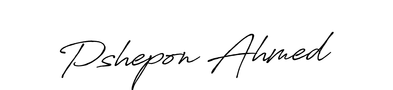 How to make Pshepon Ahmed name signature. Use Antro_Vectra_Bolder style for creating short signs online. This is the latest handwritten sign. Pshepon Ahmed signature style 7 images and pictures png