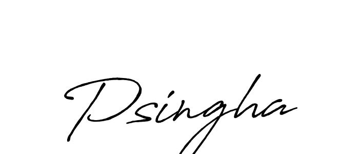 Make a beautiful signature design for name Psingha. With this signature (Antro_Vectra_Bolder) style, you can create a handwritten signature for free. Psingha signature style 7 images and pictures png