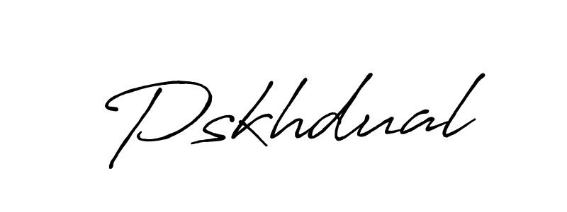 if you are searching for the best signature style for your name Pskhdual. so please give up your signature search. here we have designed multiple signature styles  using Antro_Vectra_Bolder. Pskhdual signature style 7 images and pictures png