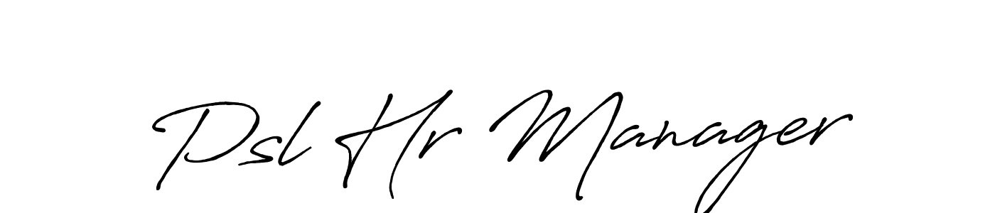 Use a signature maker to create a handwritten signature online. With this signature software, you can design (Antro_Vectra_Bolder) your own signature for name Psl Hr Manager. Psl Hr Manager signature style 7 images and pictures png
