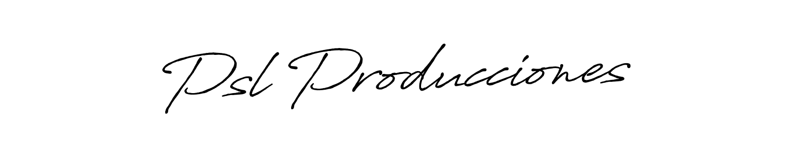 Make a beautiful signature design for name Psl Producciones. With this signature (Antro_Vectra_Bolder) style, you can create a handwritten signature for free. Psl Producciones signature style 7 images and pictures png