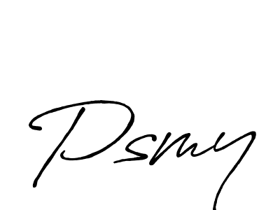 Also You can easily find your signature by using the search form. We will create Psmy name handwritten signature images for you free of cost using Antro_Vectra_Bolder sign style. Psmy signature style 7 images and pictures png