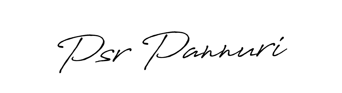 Make a beautiful signature design for name Psr Pannuri. With this signature (Antro_Vectra_Bolder) style, you can create a handwritten signature for free. Psr Pannuri signature style 7 images and pictures png