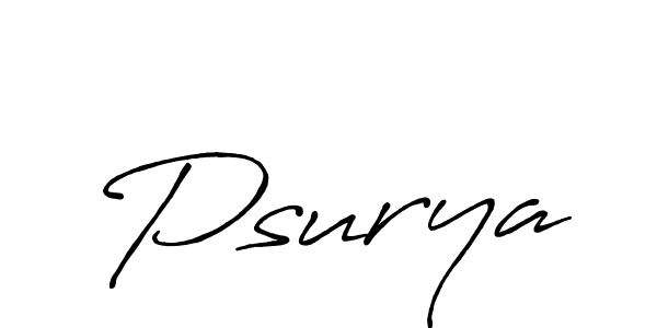 Create a beautiful signature design for name Psurya. With this signature (Antro_Vectra_Bolder) fonts, you can make a handwritten signature for free. Psurya signature style 7 images and pictures png
