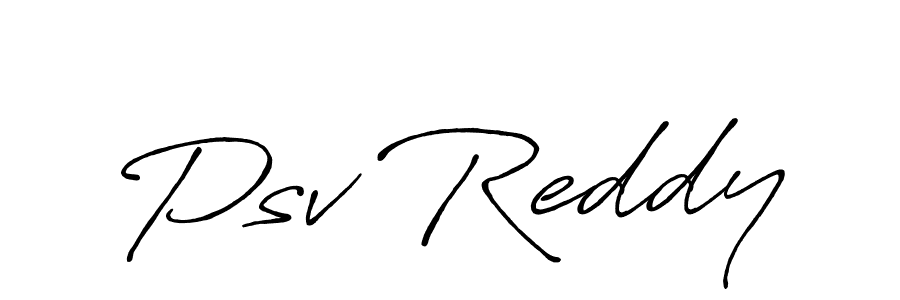 How to make Psv Reddy name signature. Use Antro_Vectra_Bolder style for creating short signs online. This is the latest handwritten sign. Psv Reddy signature style 7 images and pictures png