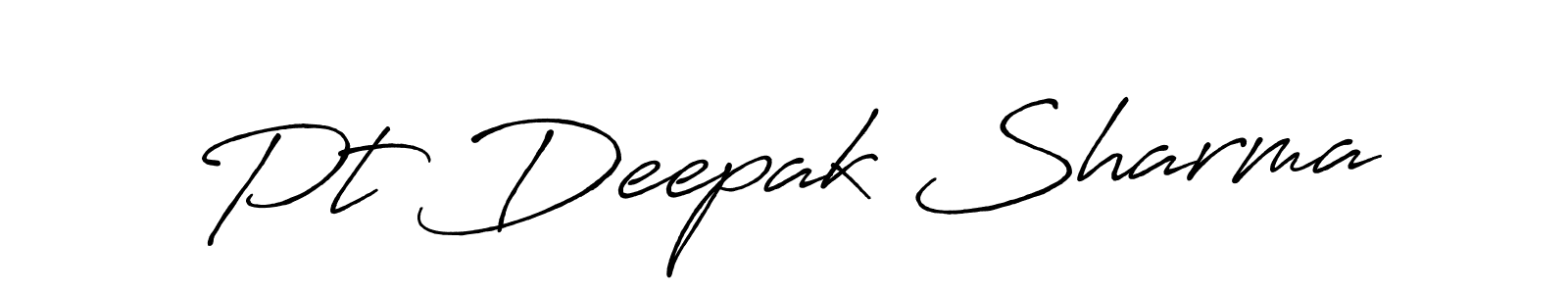Create a beautiful signature design for name Pt Deepak Sharma. With this signature (Antro_Vectra_Bolder) fonts, you can make a handwritten signature for free. Pt Deepak Sharma signature style 7 images and pictures png